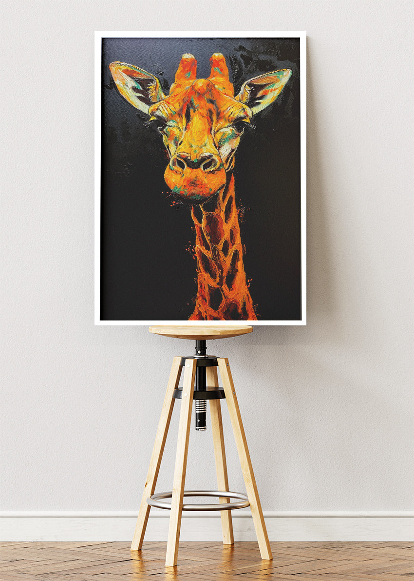 Giraffe Canvas Print & Poster – Bold Modern Animal Wall Art