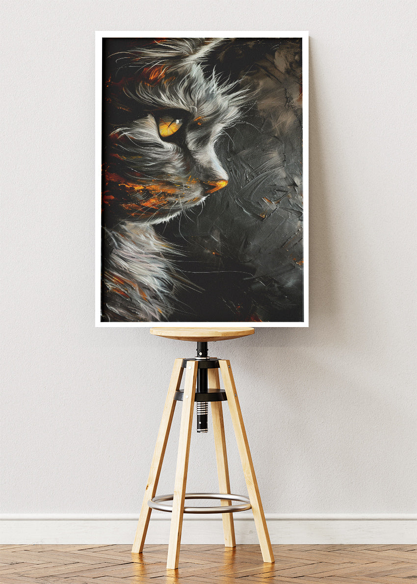 Dark Wolf Portrait Canvas Print & Poster – Dramatic Wildlife Wall Art