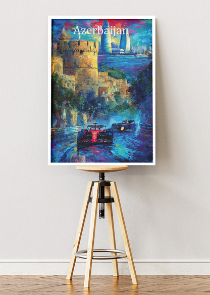 Azerbaijan Grand Prix Formula 1 Wall Art Poster & Canvas | Baku City Circuit Racing Print