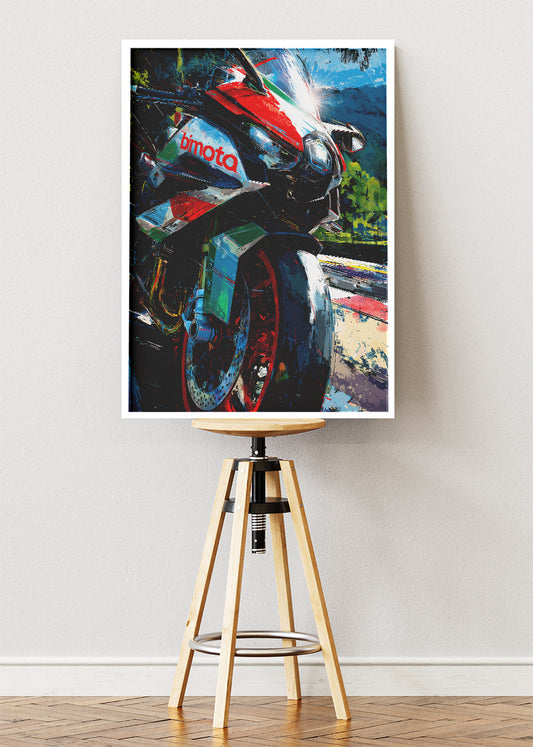 Bimota Superbike Close-Up Racing Wall Art Poster & Canvas