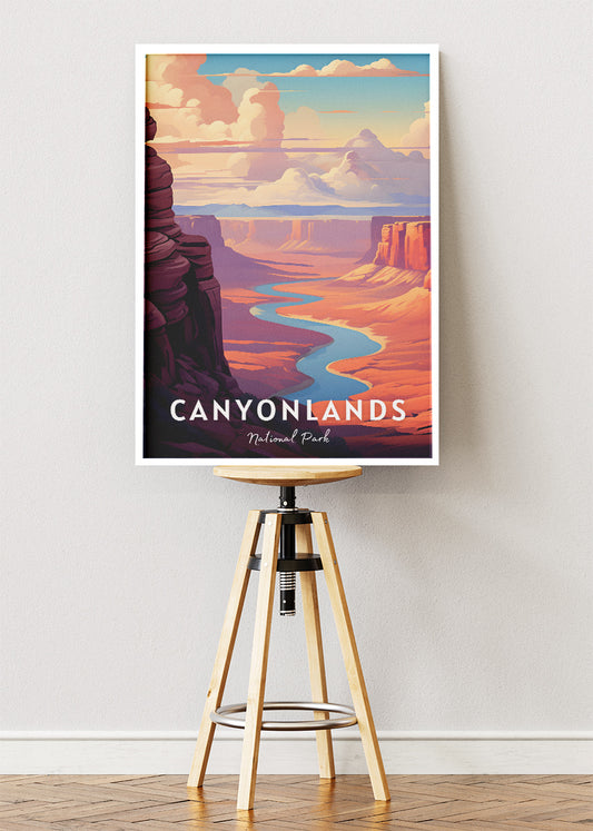 Canyonlands National Park Poster & Canvas Print – Desert Landscape Illustration Wall Art