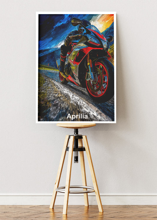Aprilia Superbike Racing Wall Art Poster & Canvas – Dynamic Motorcycle Motorsport Artwork