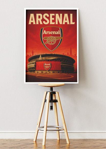 Arsenal Stadium Inspired Football Poster & Canvas | North London Wall Art