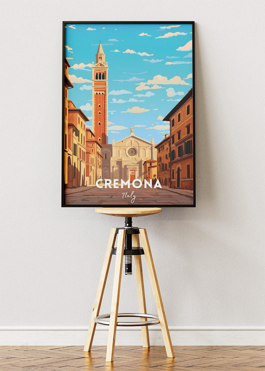 Cremona Italy Poster & Canvas Print – Illustrated Italian Cityscape Wall Art