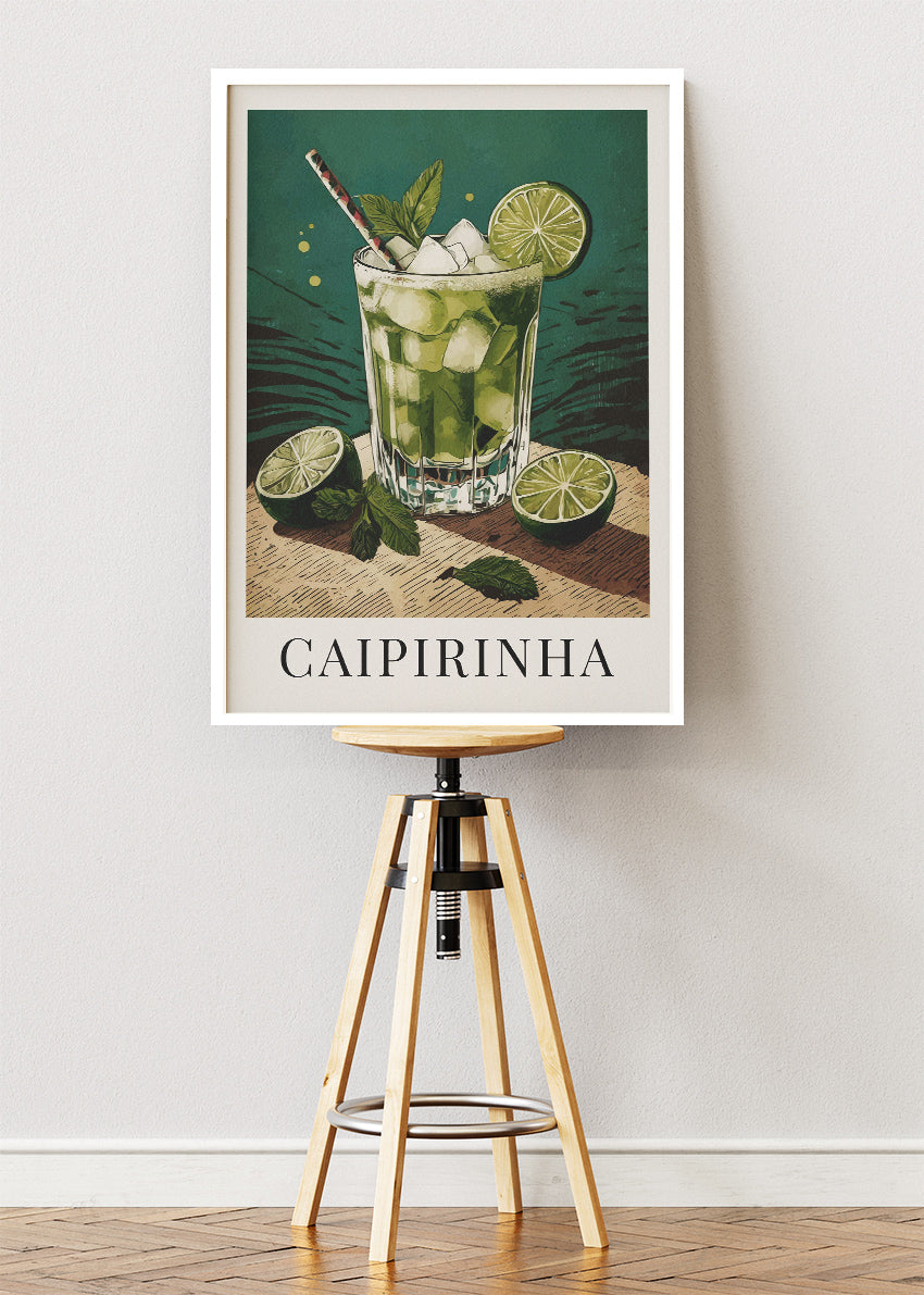 Caipirinha Cocktail Poster & Canvas Print | Classic Lime Bar Wall Art
