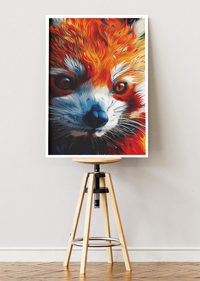 Red Panda Canvas Print & Poster – Vibrant Modern Animal Wall Art