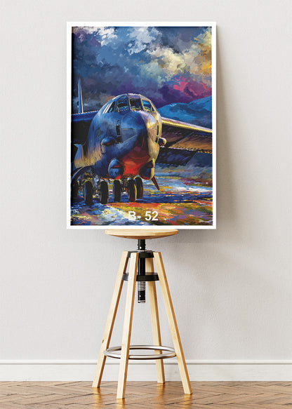 B-52 Stratofortress Runway Canvas Print – US Air Force Bomber Aviation Art – Aiprintlab