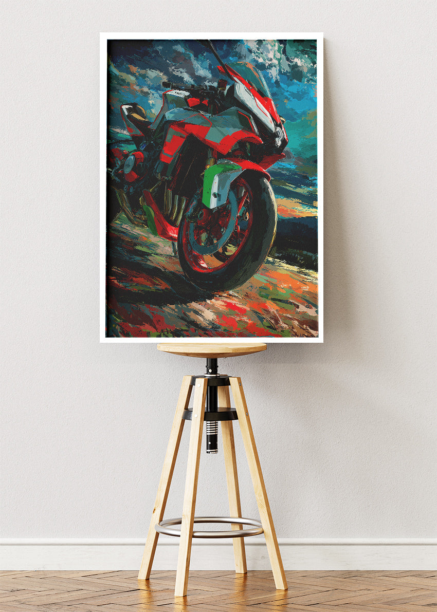 Italian Superbike Motion Wall Art Poster & Canvas