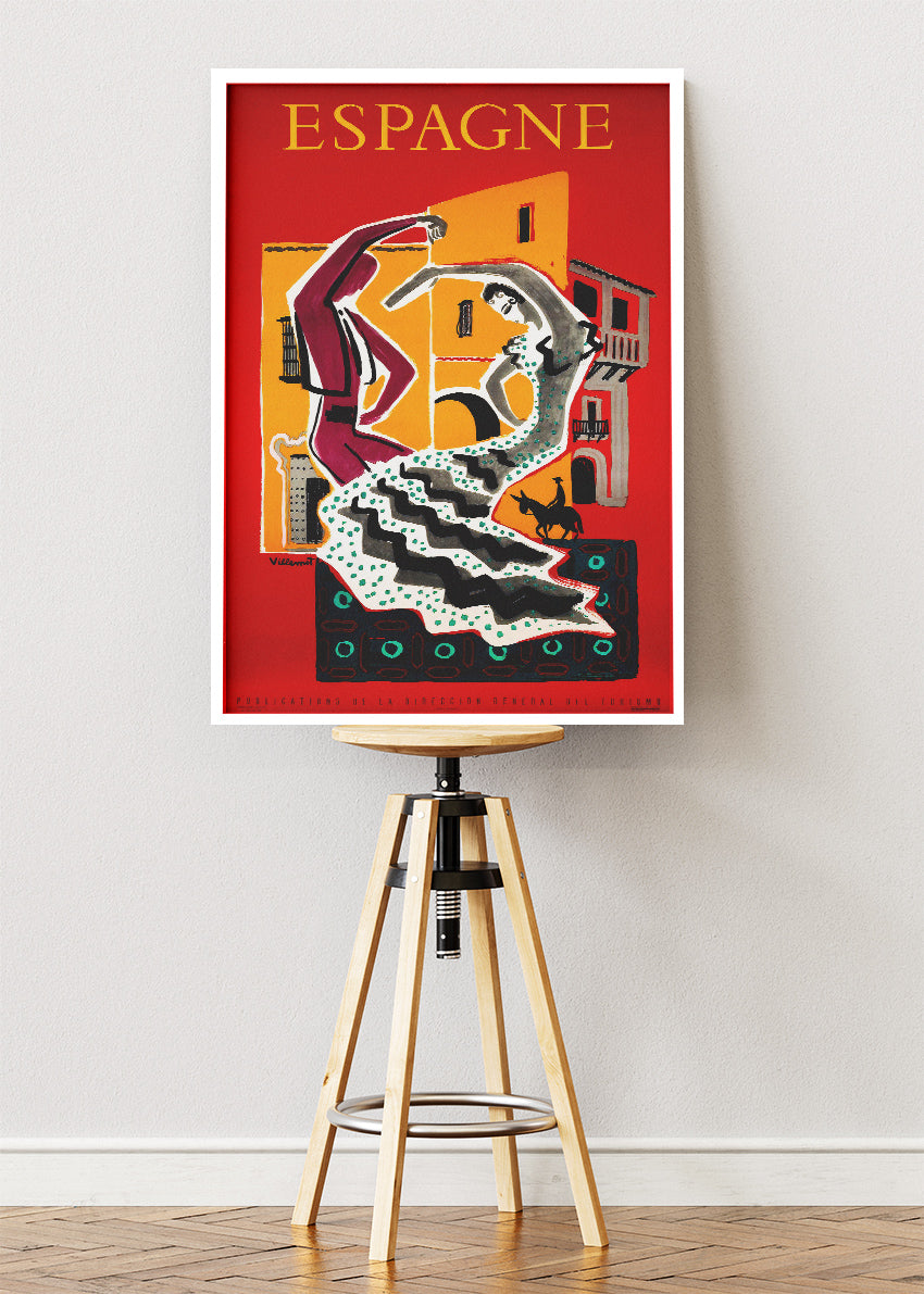 Espagne Spain Poster & Canvas Print – Vintage Flamenco Dancer Spanish Travel Art