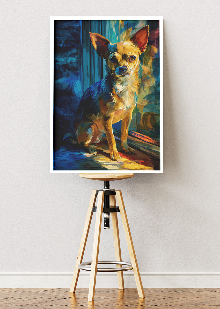 Chihuahua Dog Canvas Print & Poster – Colourful Pet Portrait Wall Art