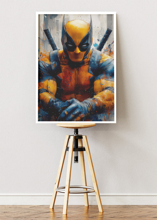 Wolverine – Modern Action Portrait Canvas & Poster Print – AI PRINT LAB