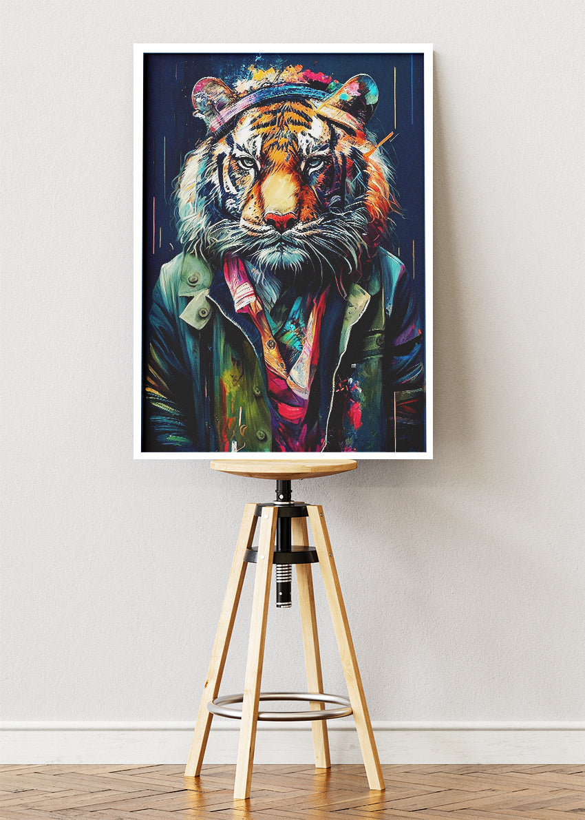 Urban Tiger Canvas Print & Poster – Street Art Animal Wall Decor
