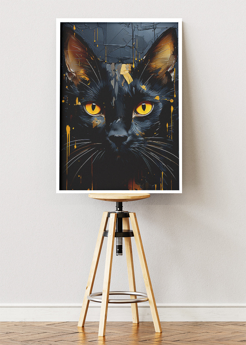 Black Cat Canvas Print & Poster – Luxury Animal Wall Art
