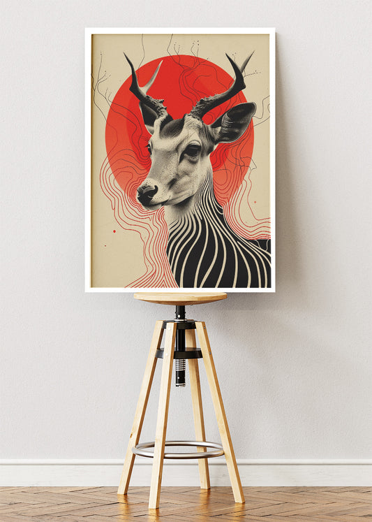 Abstract Antelope Poster & Canvas Print – Modern Wildlife Art