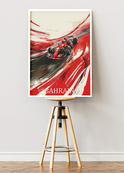 Bahrain Formula 1 Wall Art Poster & Canvas | Abstract F1 Racing Speed Print