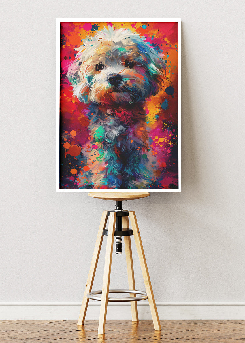 Colorful Dog Canvas Print & Poster – Vibrant Pop Art Pet Wall Decor