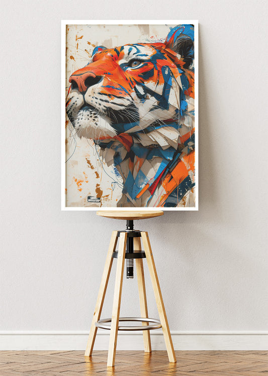 Abstract Tiger Canvas Print & Poster – Modern Wild Animal Wall Art