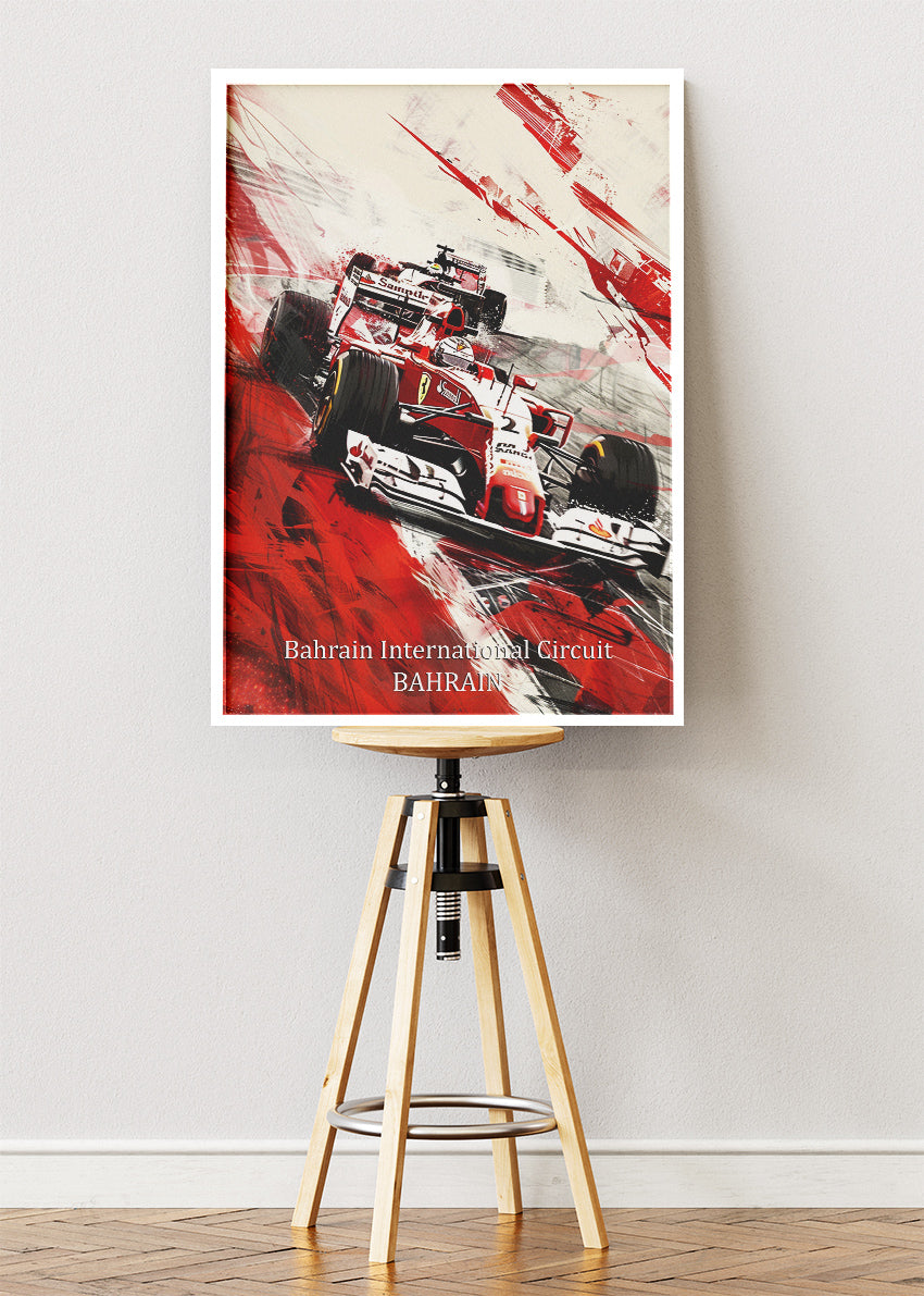 Bahrain International Circuit Formula 1 Wall Art Poster & Canvas | Abstract F1 Racing Print