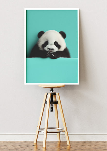 Cute Baby Panda Poster & Canvas Print – Minimalist Animal Art