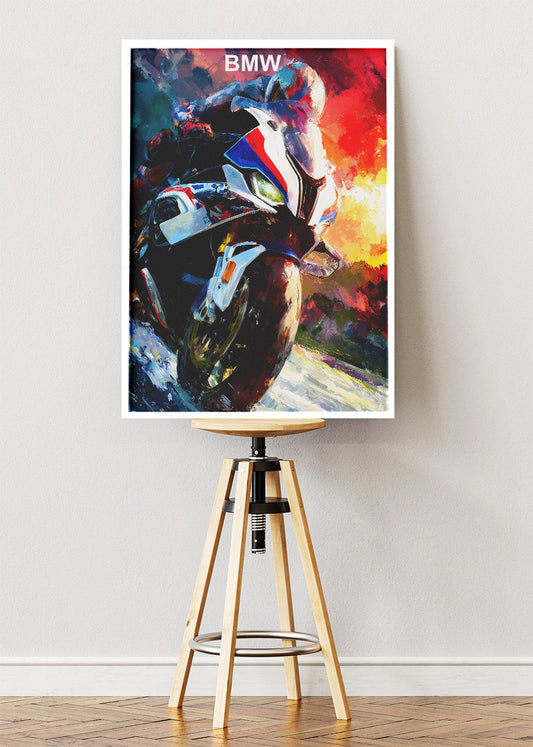 BMW Superbike Racing Wall Art Poster & Canvas