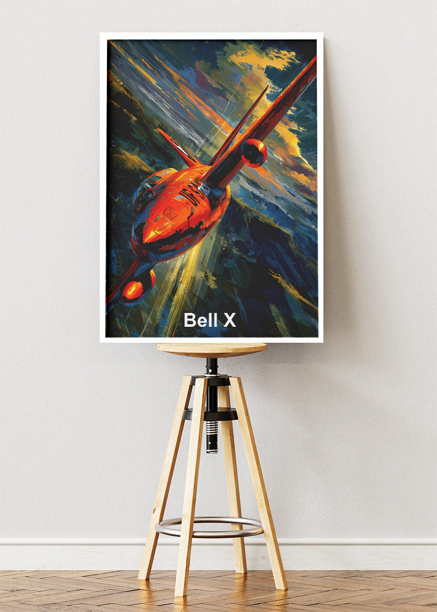 Bell X-1 Supersonic Rocket Plane Poster & Canvas Print – Aviation Art – Aiprintlab