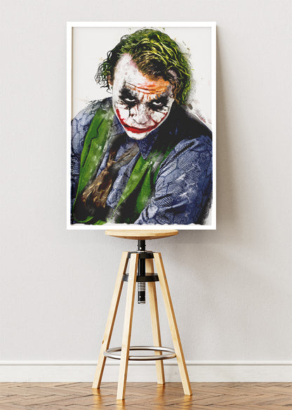 Joker – Expressive Dark Art Portrait Canvas & Poster Print – AI PRINT LAB