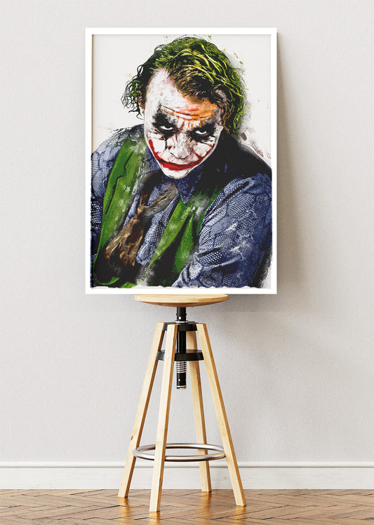 Joker – Expressive Dark Art Portrait Canvas & Poster Print – AI PRINT LAB