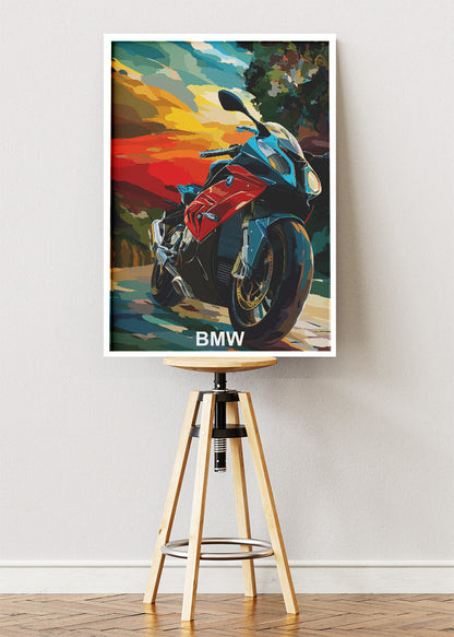 BMW Superbike Performance Art Poster & Canvas
