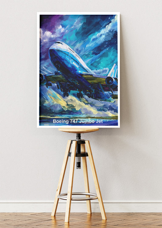 Boeing 747 Jumbo Jet Poster & Canvas Print – Dynamic Aviation Artwork – Aiprintlab