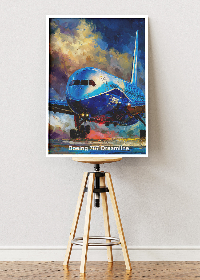 Boeing 787 Dreamliner Poster & Canvas Print – Modern Aviation Art – Aiprintlab