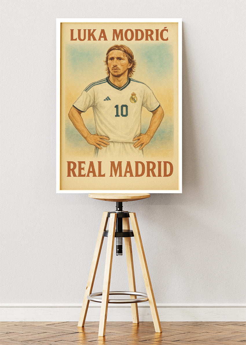 Luka Modrić Real Madrid Football Wall Art | Midfield Maestro Poster & Canvas