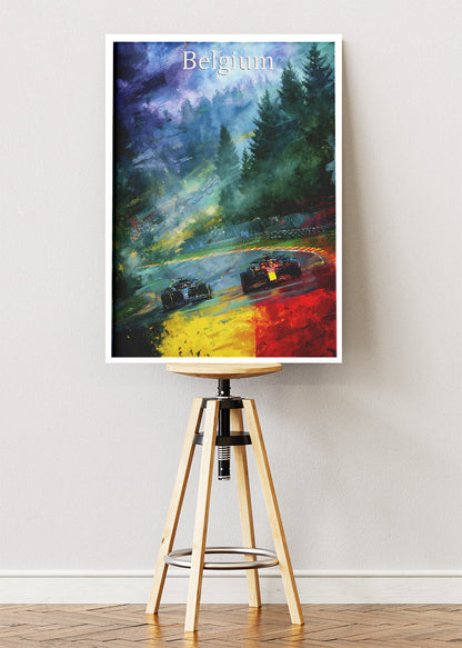 Belgium Formula 1 Poster & Canvas | Spa-Francorchamps Racing Wall Art