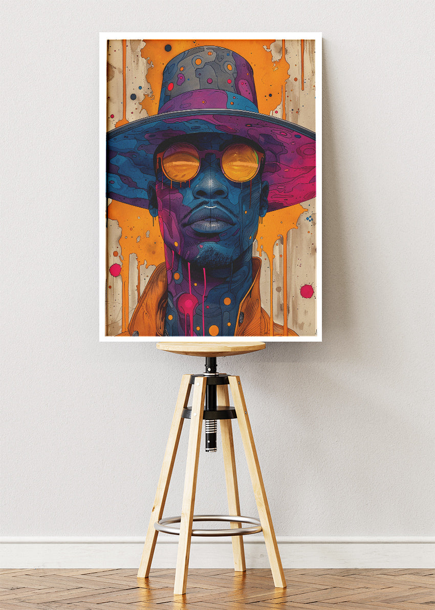 Modern Afro Pop Art Portrait Canvas & Poster Print – AI PRINT LAB