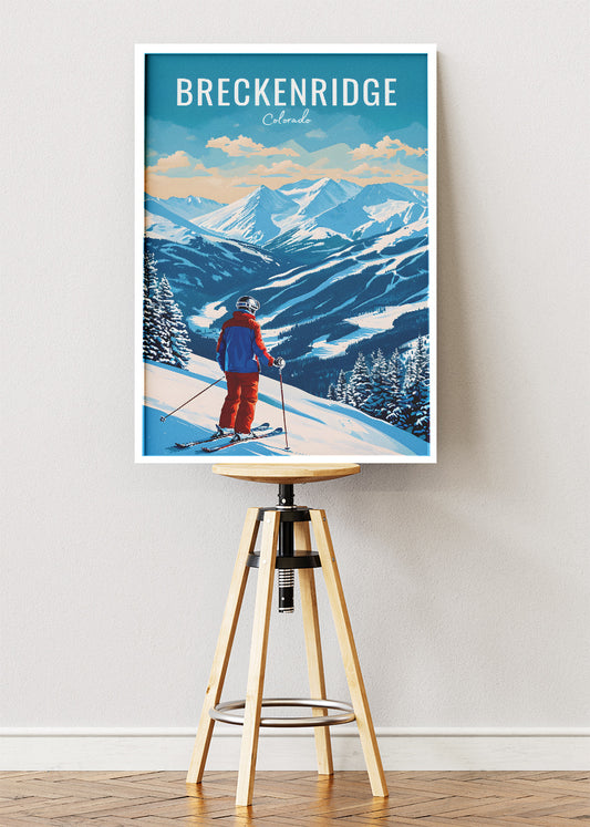 Breckenridge Colorado Ski Poster & Canvas Print – Vintage Mountain Wall Art