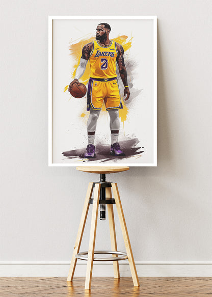 LeBron James Art Print & Canvas – Los Angeles Lakers Basketball Wall Art