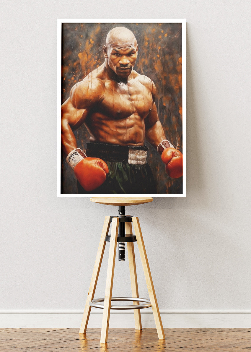 Mike Tyson Boxing Legend Portrait Poster & Canvas Art Print – Power and Intensity Wall Art