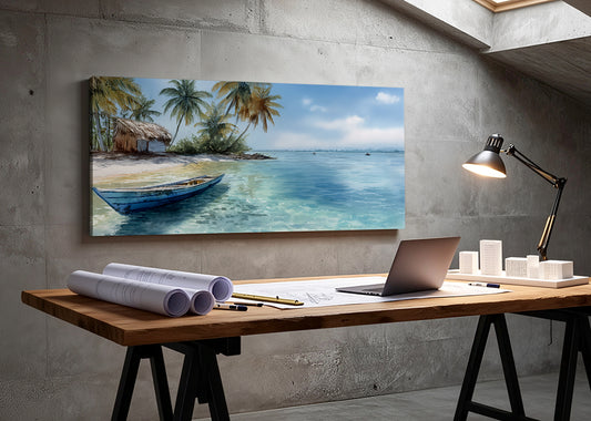 Tropical Paradise Beach Landscape Canvas Print