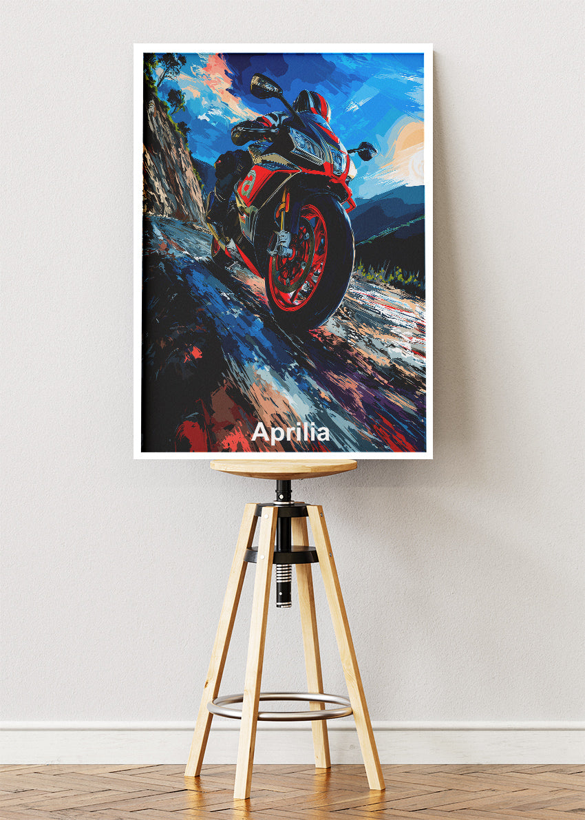 Aprilia Superbike Wall Art Poster & Canvas – Dynamic Motorcycle Racing Artwork