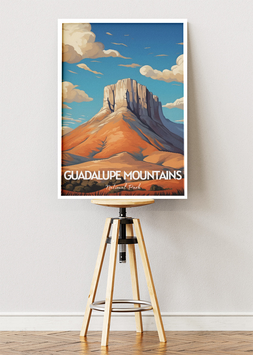 Guadalupe Mountains National Park Poster & Canvas Print – El Capitan Texas Desert Landscape Wall Art