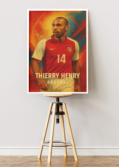 Thierry Henry Arsenal Football Wall Art | Iconic Premier League Striker Poster & Canvas