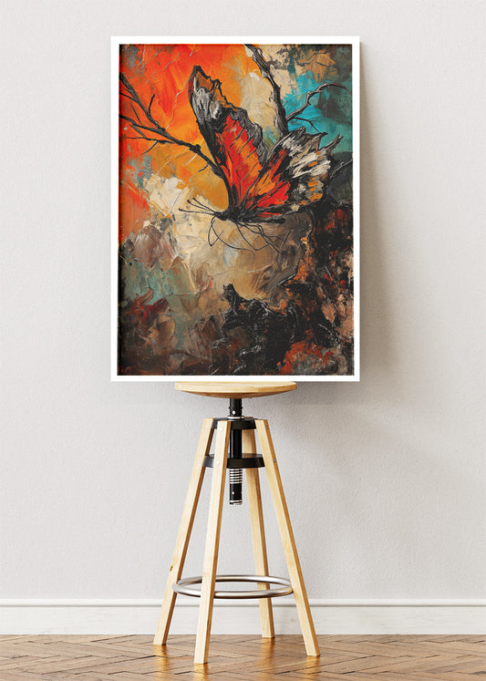 Abstract Butterfly Art Print & Canvas – Textured Modern Nature Wall Art