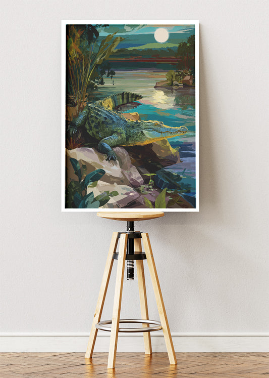 Crocodile River Landscape Canvas & Poster Print – AI PRINT LAB