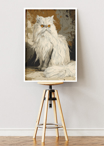 Elegant Persian Cat Portrait Canvas & Poster Print – AI PRINT LAB
