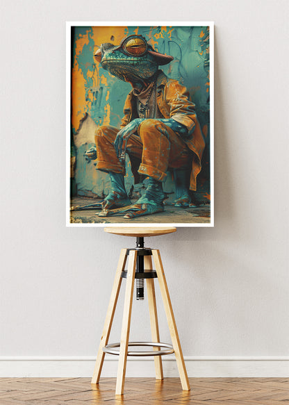 Urban Frog Character Poster & Canvas Print – Colourful Street Art Style