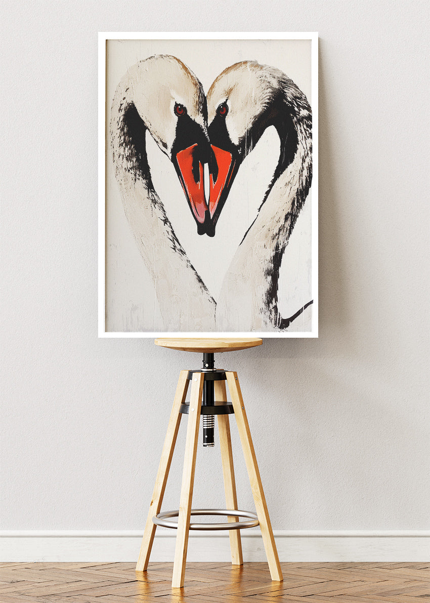 Elegant Swan Love Canvas & Poster Print – AI PRINT LAB