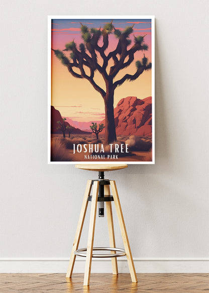 Joshua Tree National Park Poster & Canvas Print – Desert Sunset Landscape Wall Art