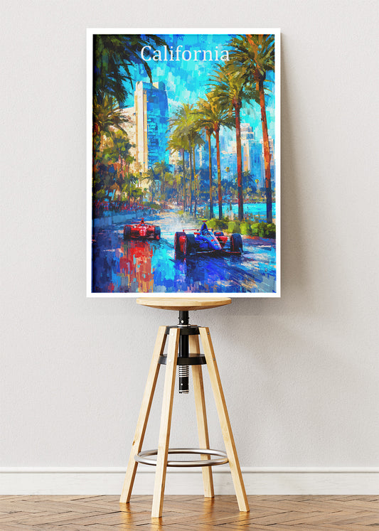 California Formula One Street Circuit Poster & Canvas | West Coast Motorsport Wall Art