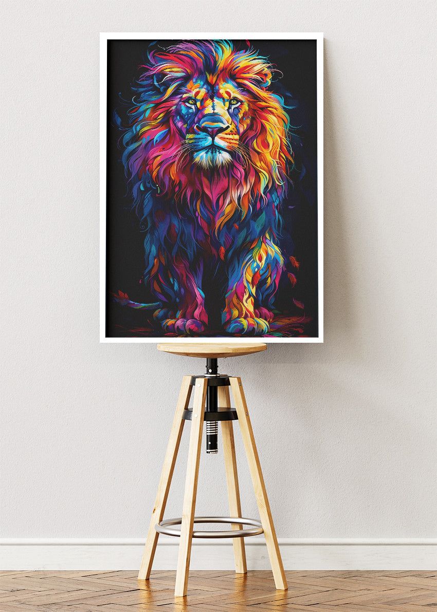 Rainbow Lion Pop Art Canvas & Poster Print – AI PRINT LAB