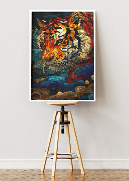 Ornate Tiger Asian Art Canvas & Poster Print – AI PRINT LAB