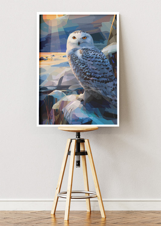 Snowy Owl Poster & Canvas Print – Arctic Wildlife Landscape Art